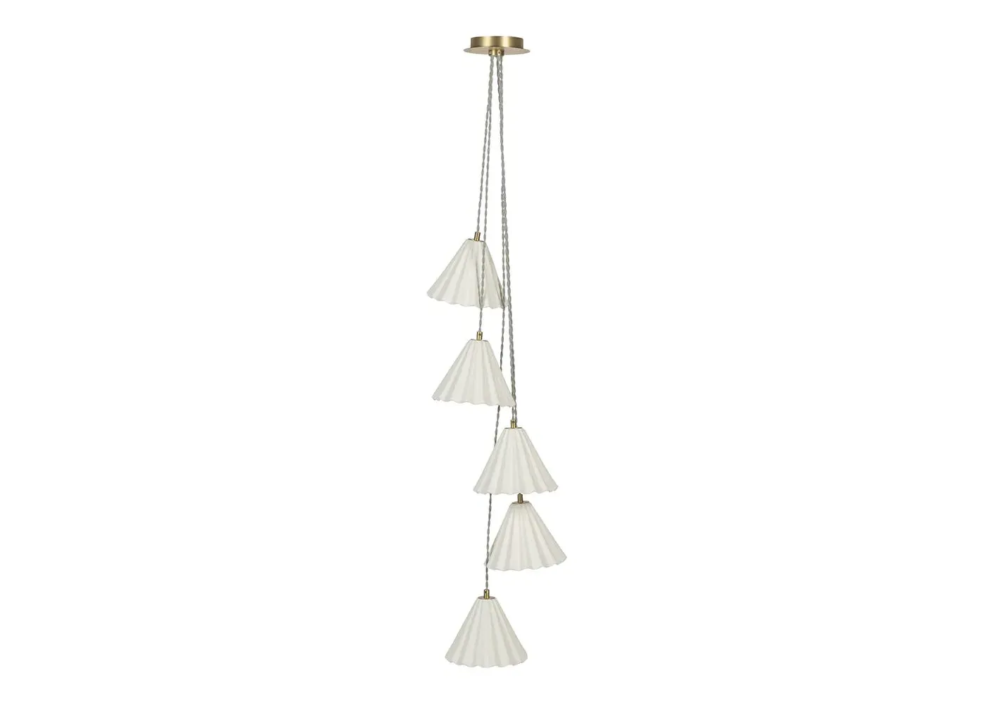 5-Light Chandelier Pendant - White, Porcelain image