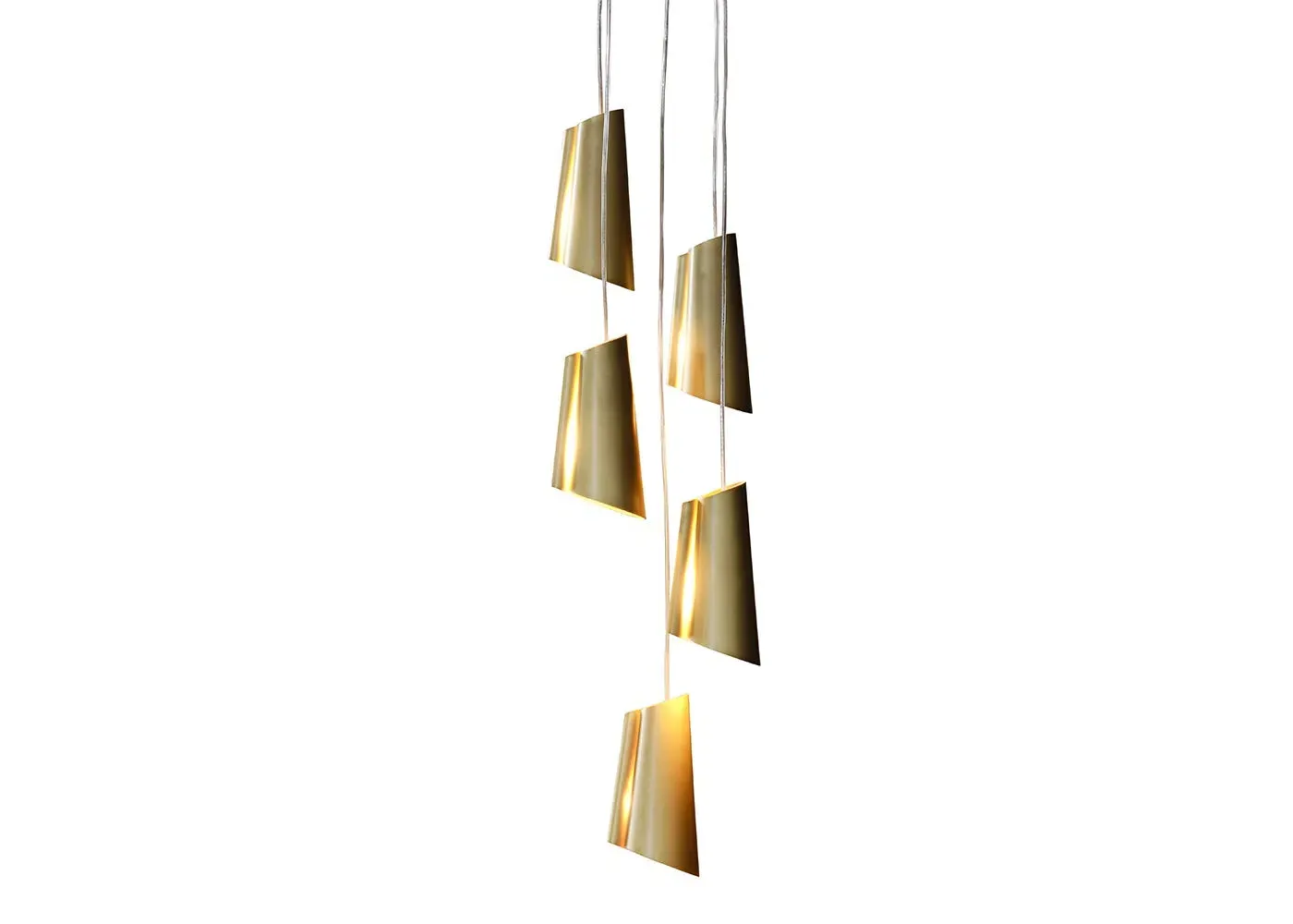 5-Light Pendant Light - Brass, Metal image
