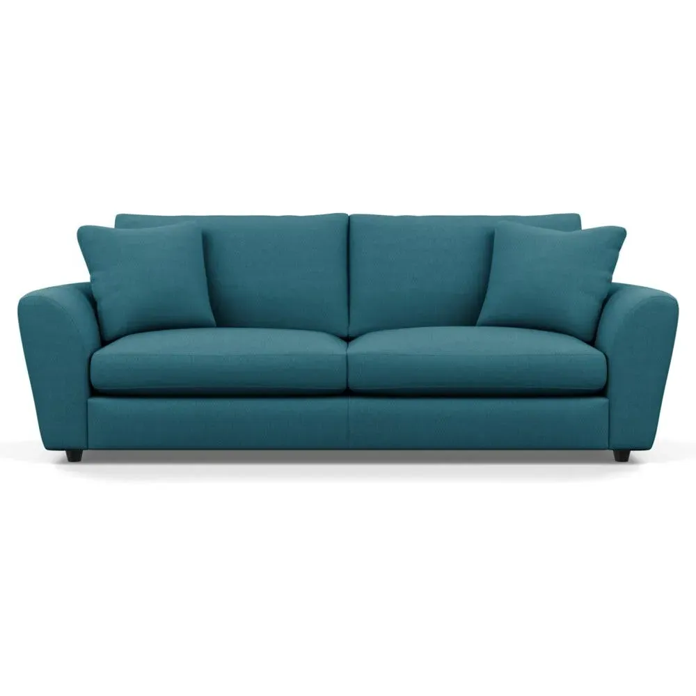 5-Seater Sofa with Curved Arms - Blue, Cotton image