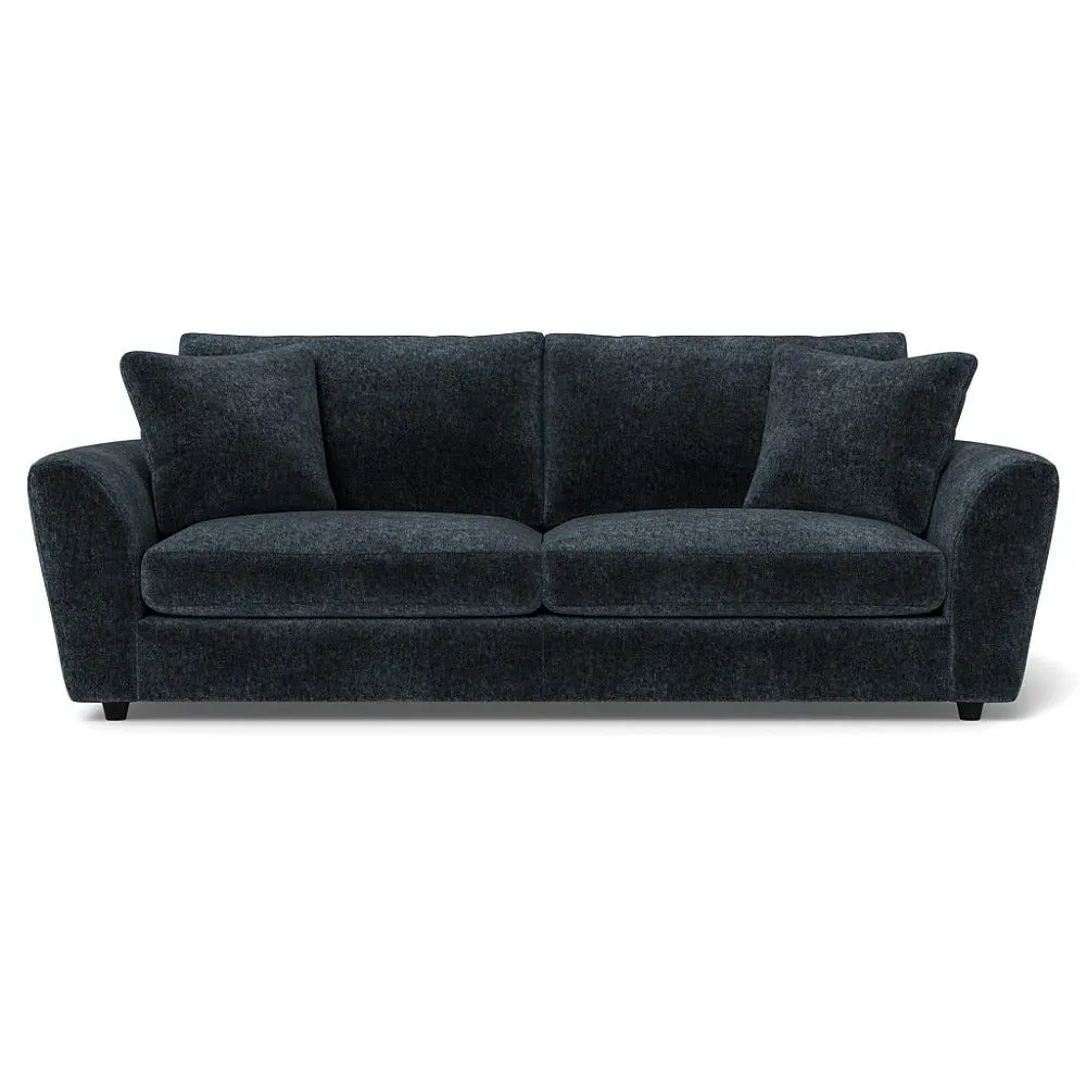 5-Seater Sofa with Curved Arms - Blue, Velvet