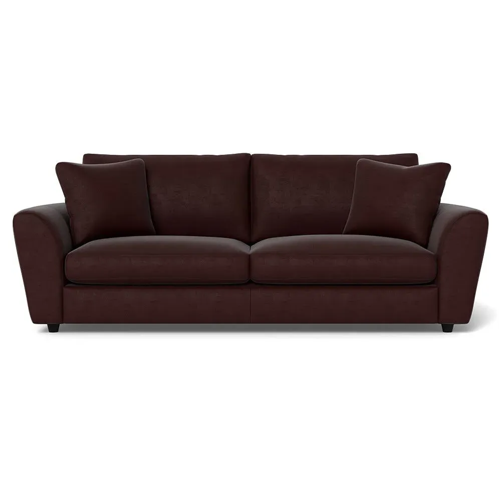 5-Seater Sofa with Curved Arms - Brown, Velvet