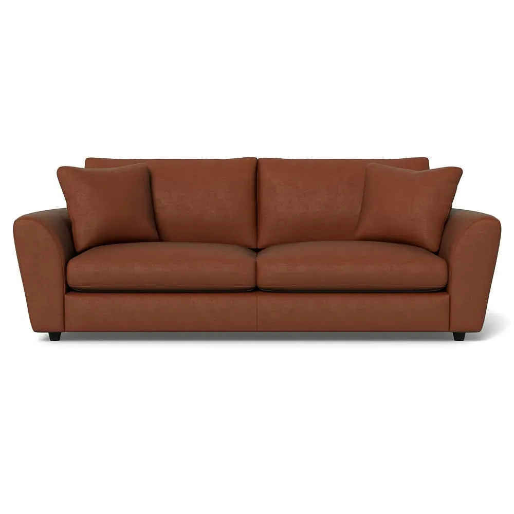 5-Seater Sofa with Curved Arms - Brown, Velvet