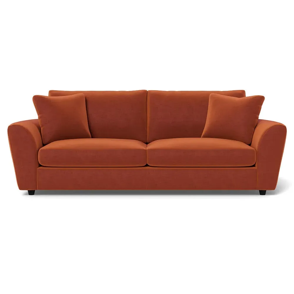 5-Seater Sofa with Curved Arms - Brown, Velvet