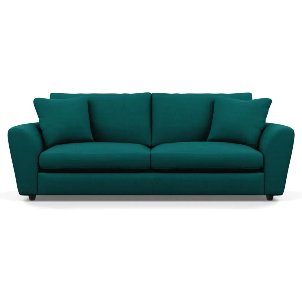 5-Seater Sofa with Curved Arms - Green, Cotton