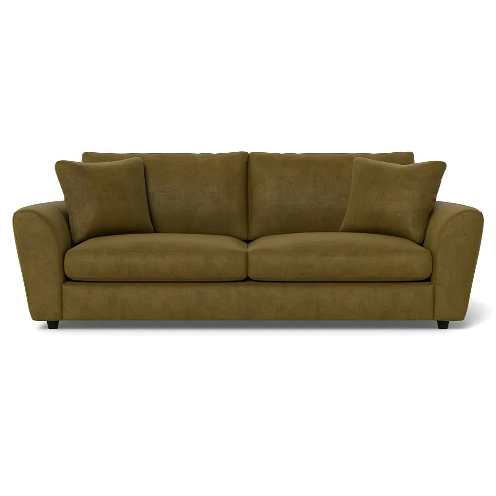 5-Seater Sofa with Curved Arms - Green, Velvet
