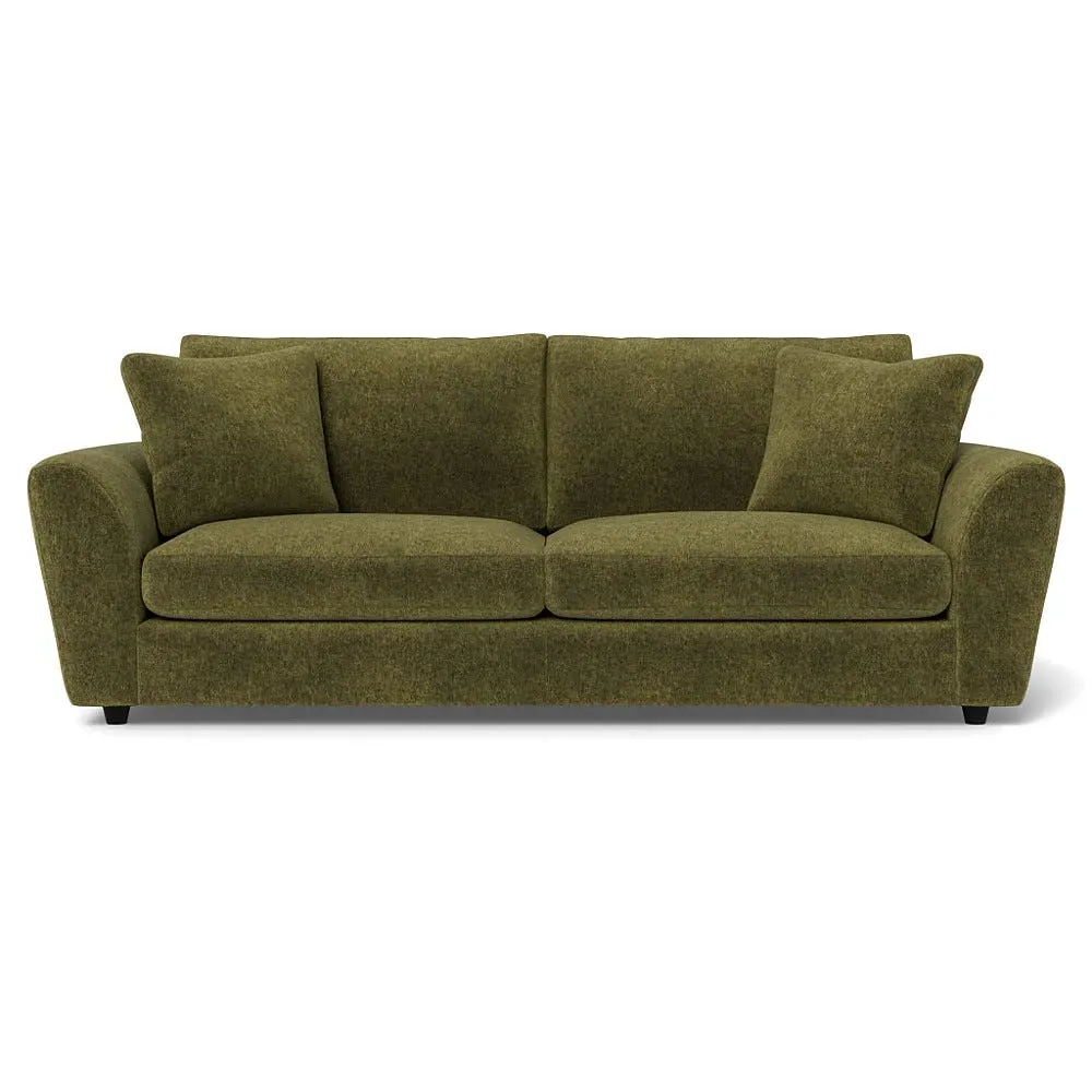 5-Seater Sofa with Curved Arms - Green, Velvet