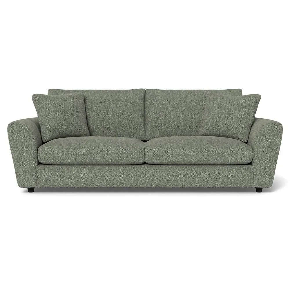 5-Seater Sofa with Curved Arms - Grey, Boucle