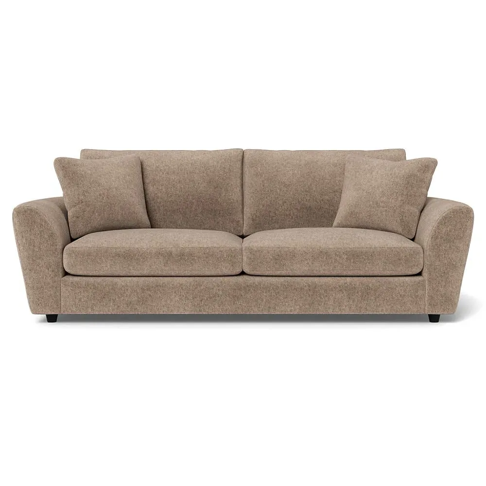 5-Seater Sofa with Curved Arms - Natural, Velvet