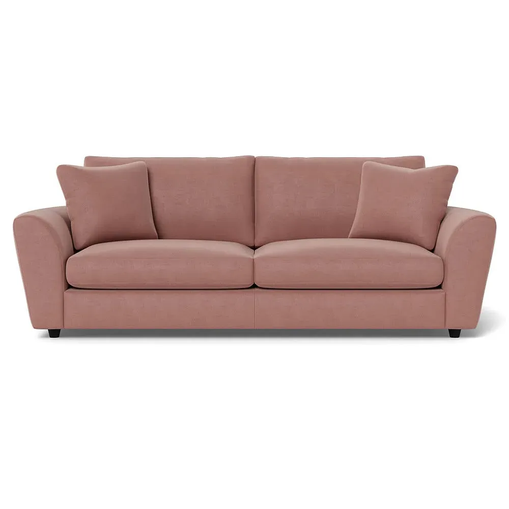 5-Seater Sofa with Curved Arms - Pink, Velvet