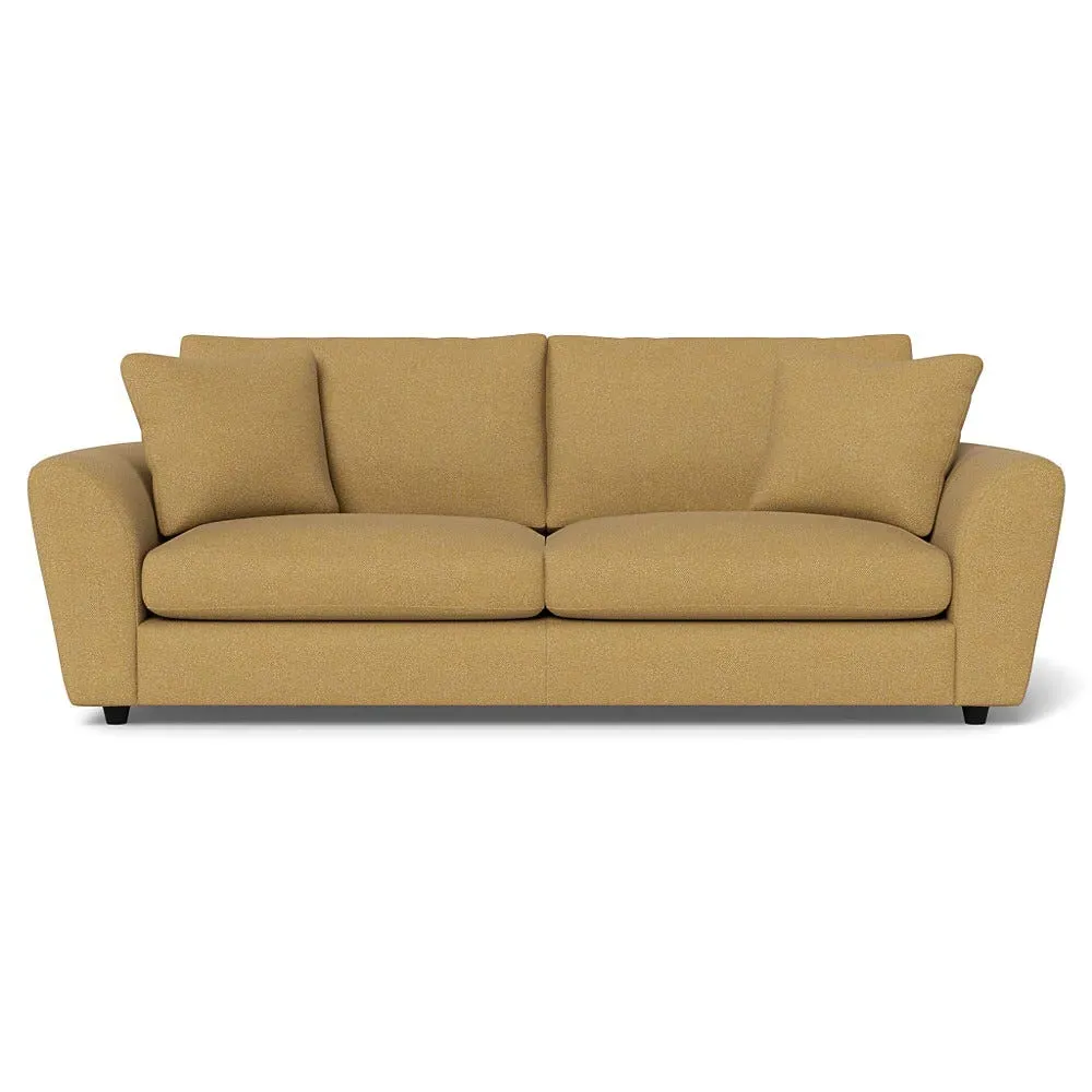 5-Seater Sofa with Curved Arms - Yellow, Boucle