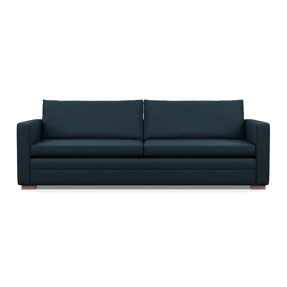 5-Seater Sofa with Piping - Blue, Cotton