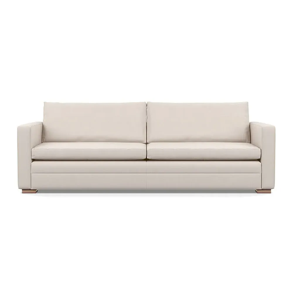 5-Seater Sofa with Piping - Cream, Cotton
