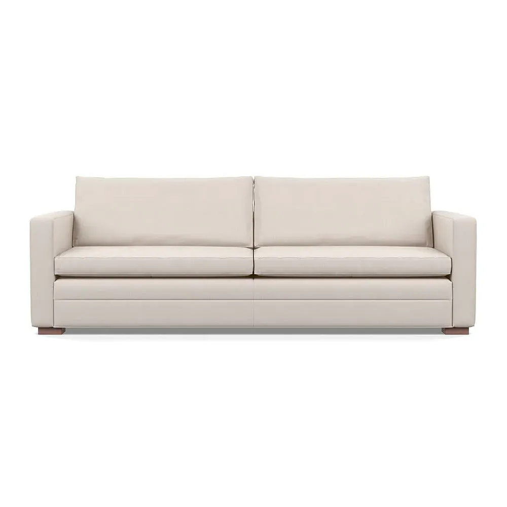 5-Seater Sofa with Piping - Cream, Cotton
