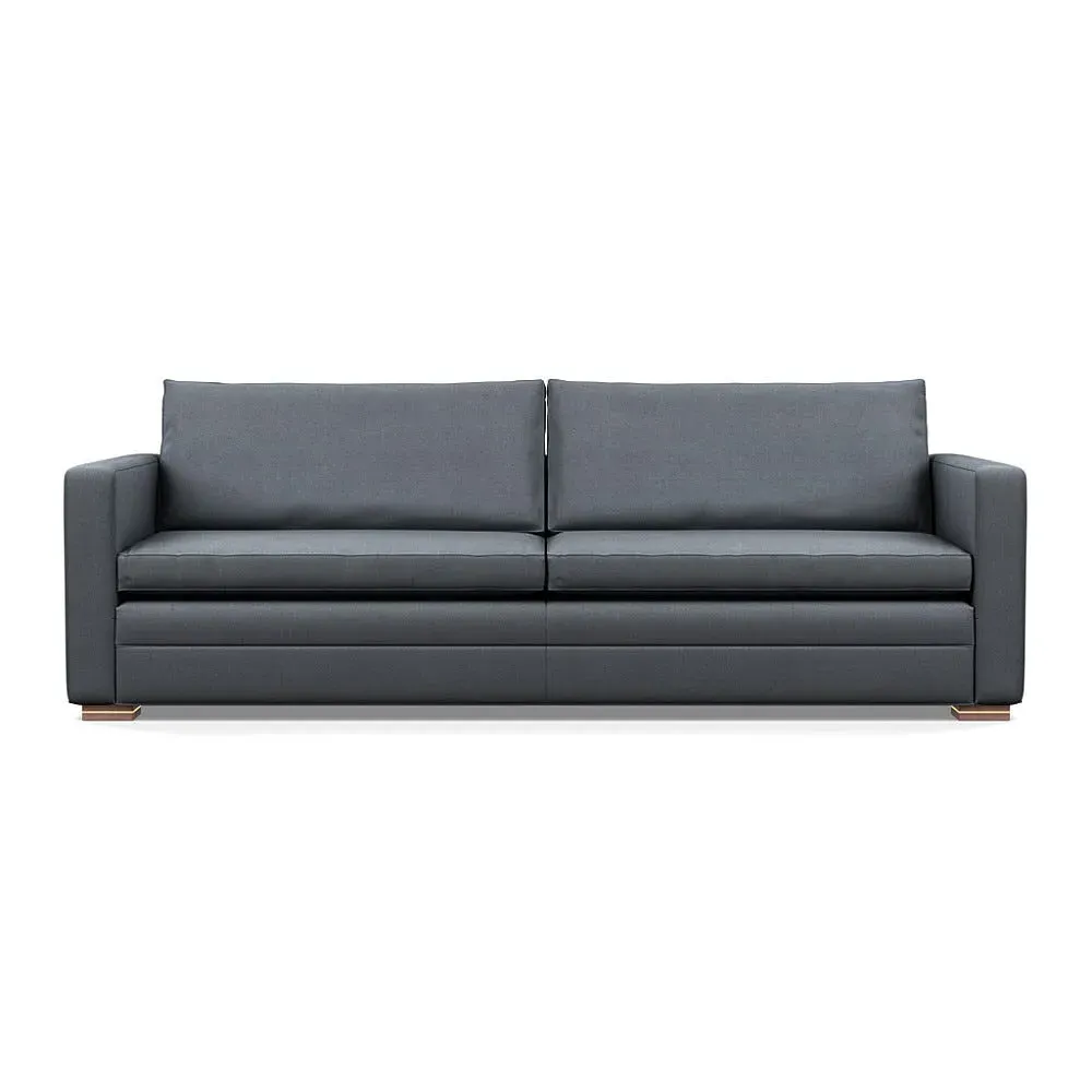 5-Seater Sofa with Piping - Grey, Cotton