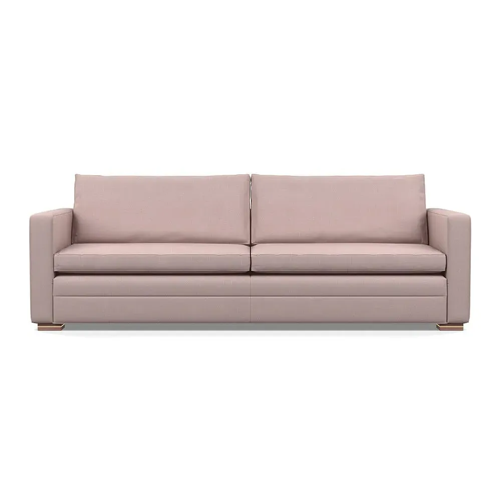 5-Seater Sofa with Piping - Pink, Cotton