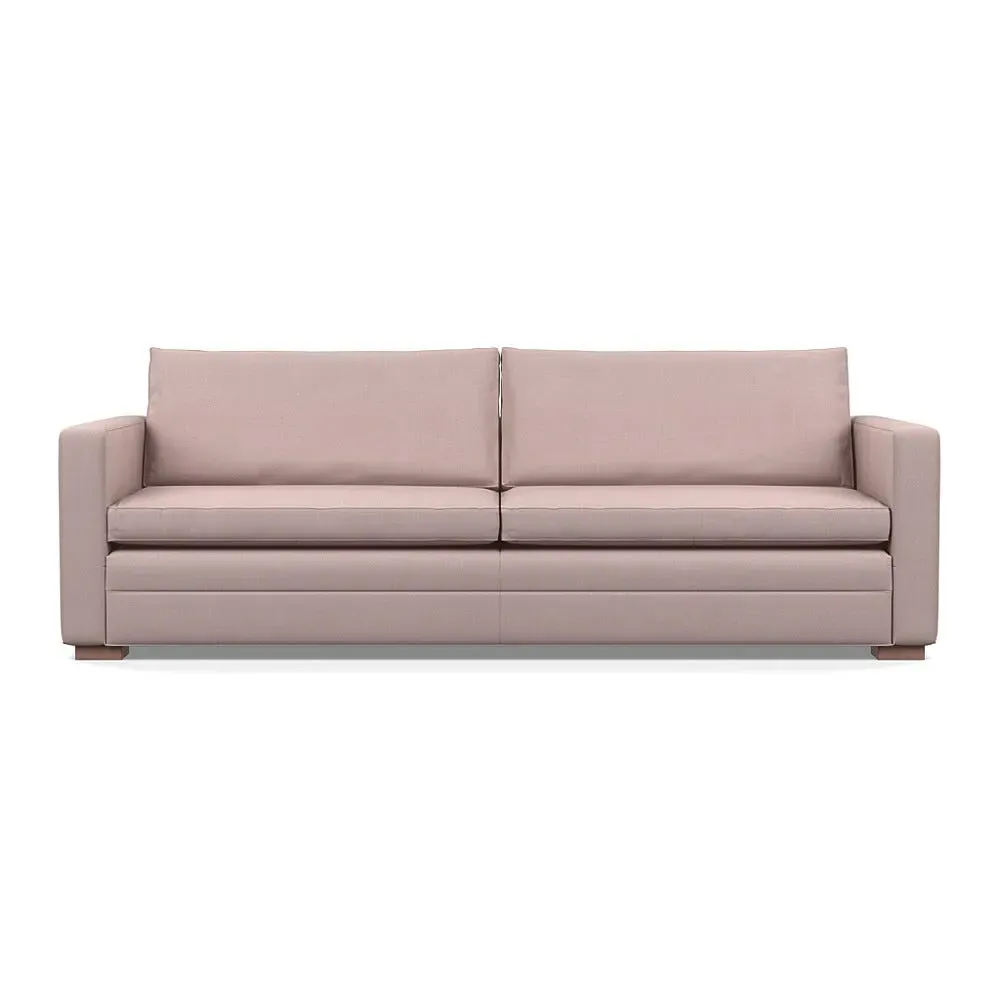 5-Seater Sofa with Piping - Pink, Cotton