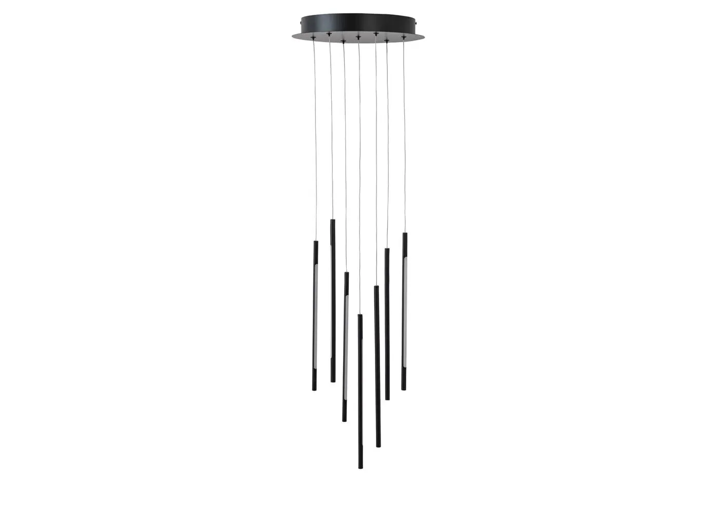 7-Light Cluster Chandelier LED - Black image