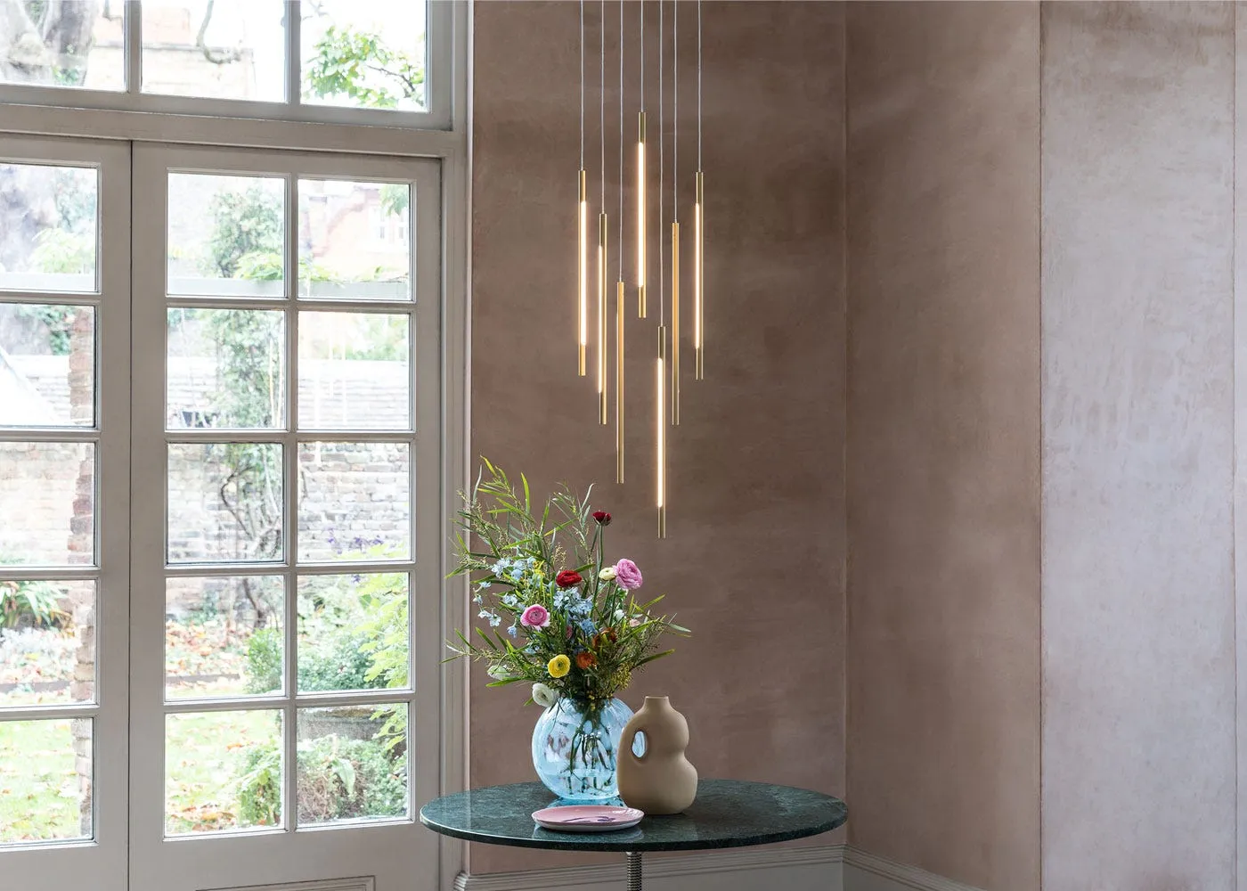 7-Light Cluster Chandelier LED - Gold