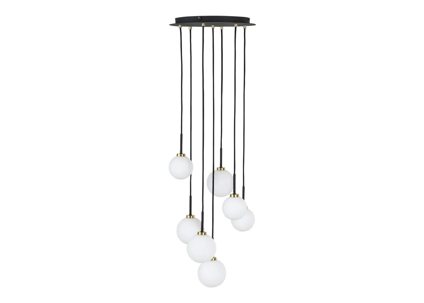 7-Light Cluster Pendant - Black, Globe image