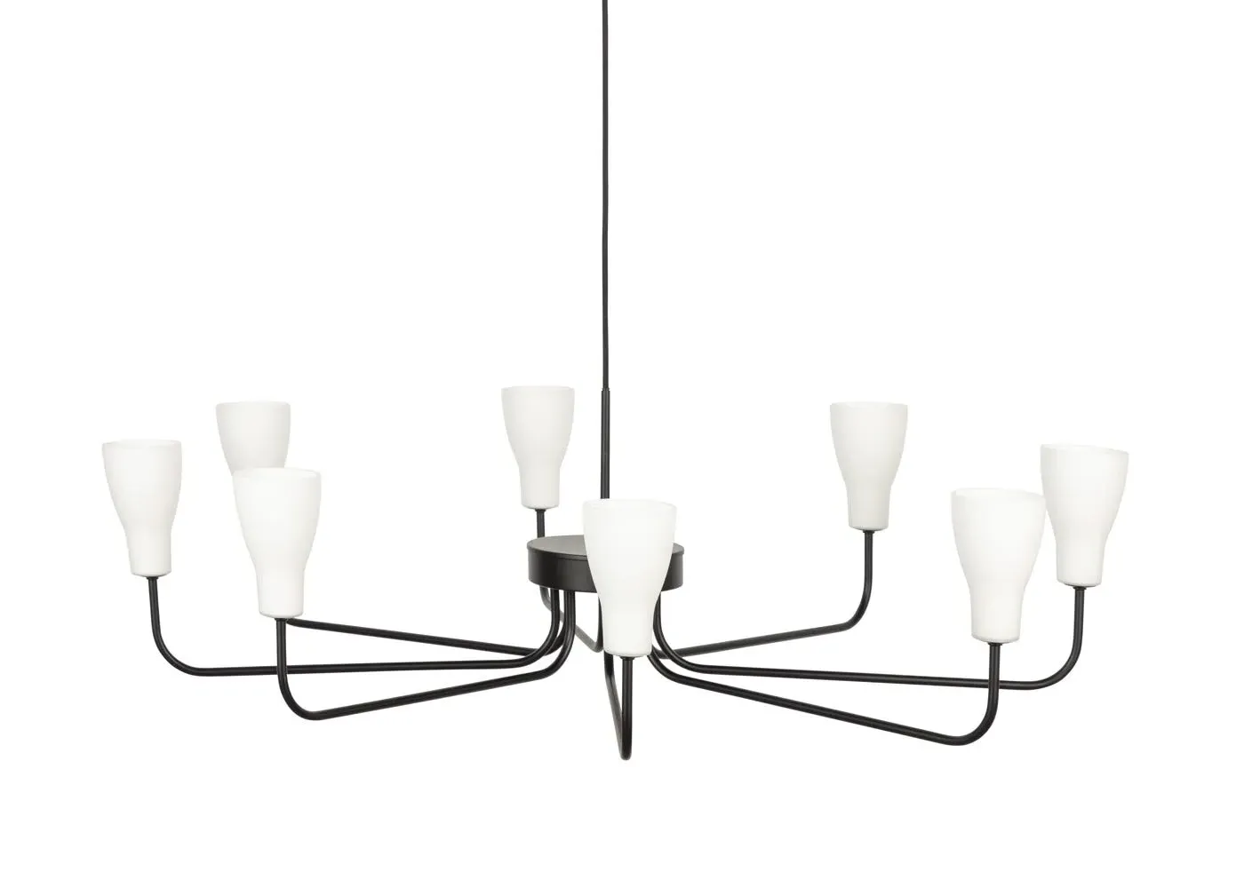 8-Arm Chandelier Pendant Light - Black, Metal image