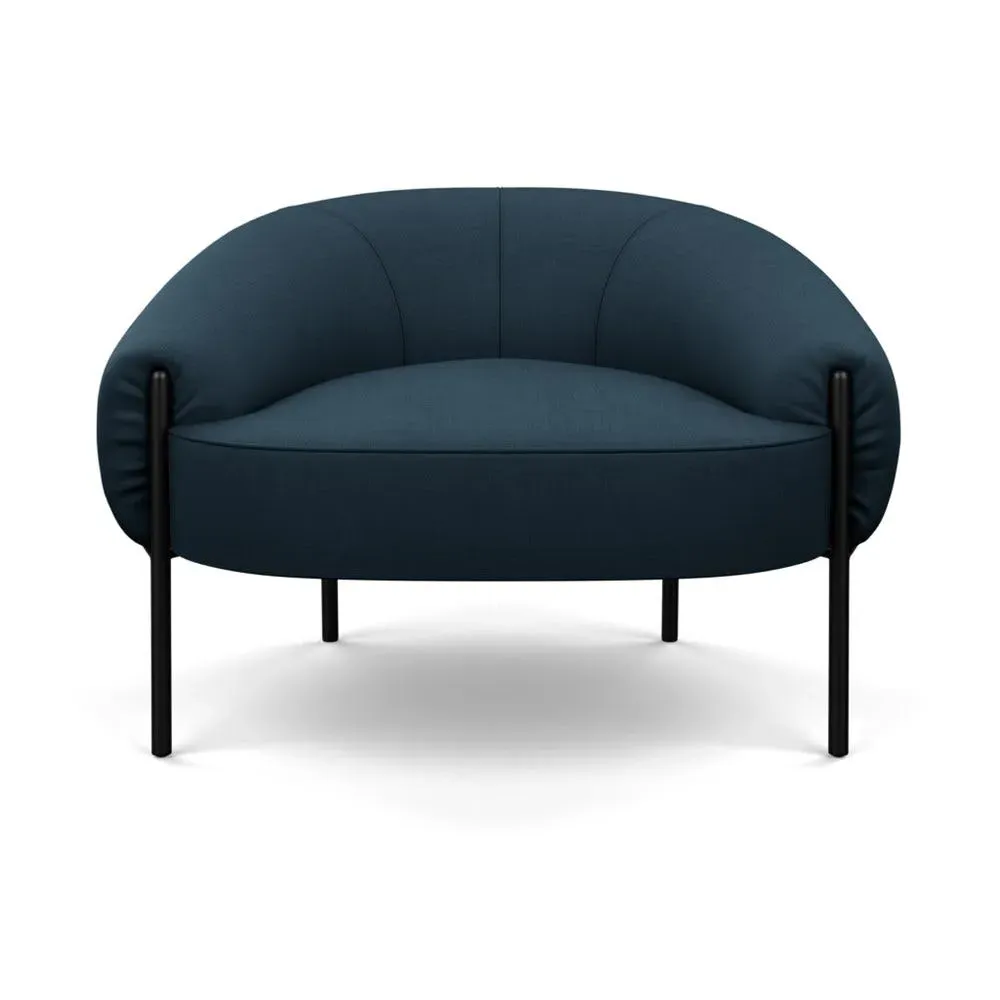 Accent Chair with Black Legs - Blue, Cotton image