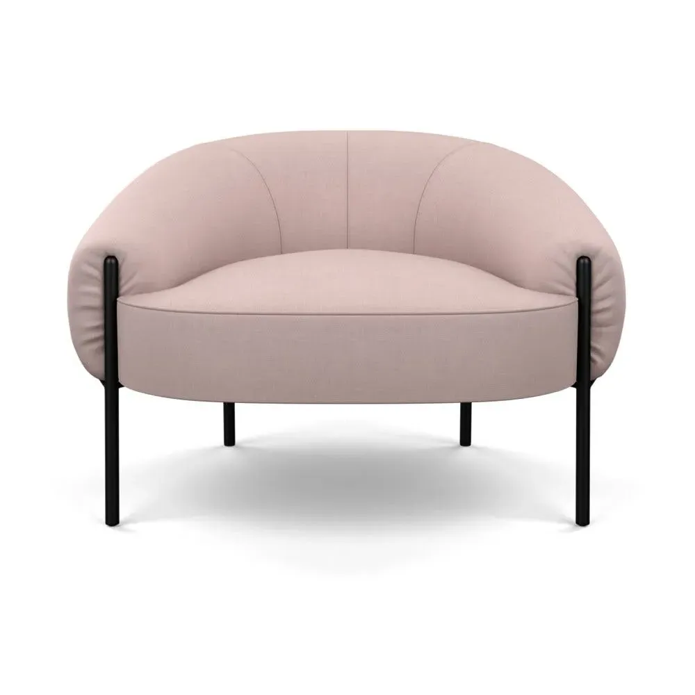 Accent Chair with Black Legs - Pink, Cotton