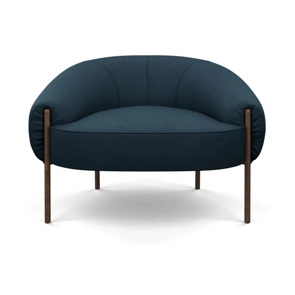 Accent Chair with Bronze Legs - Blue, Cotton