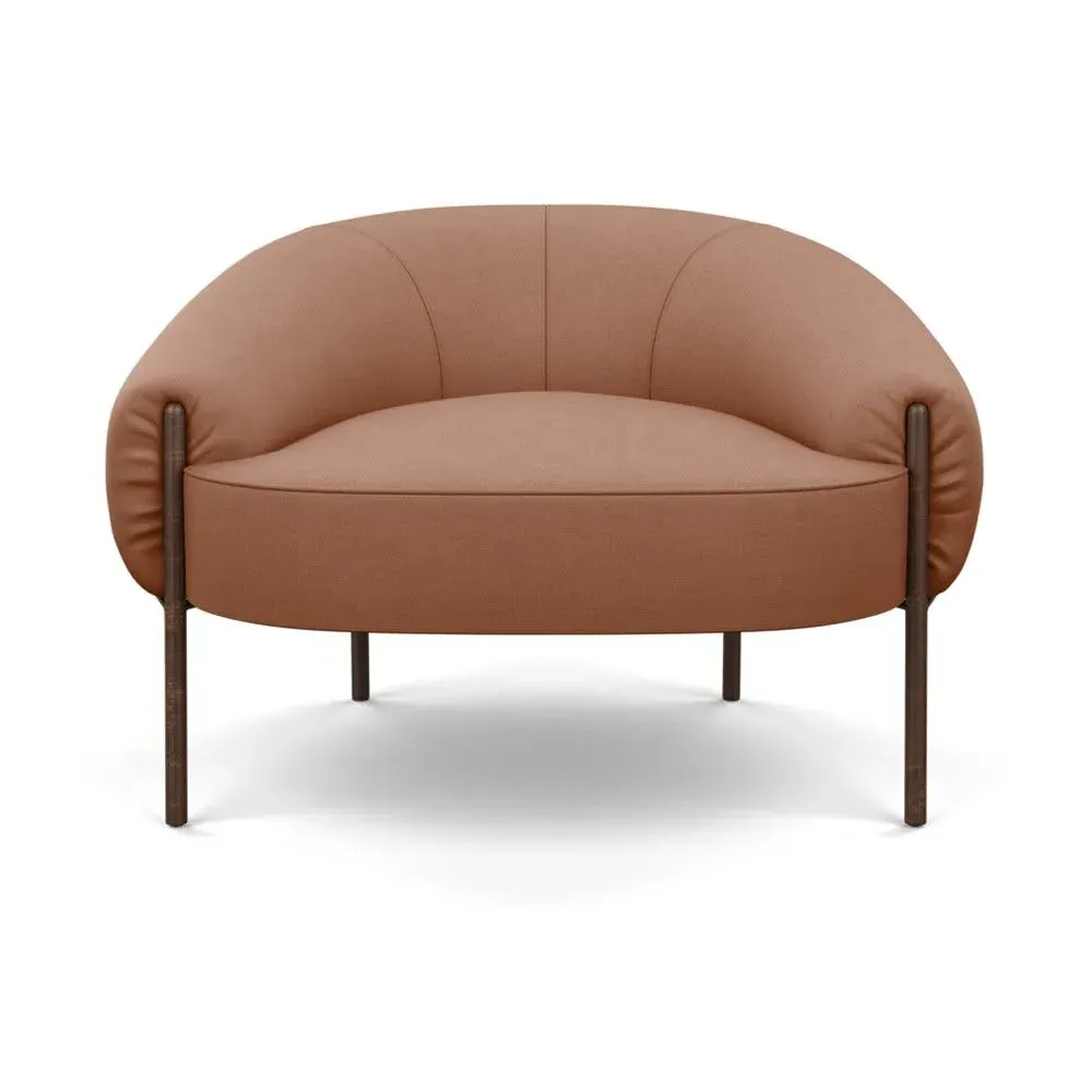 Accent Chair with Bronze Legs - Pink, Cotton