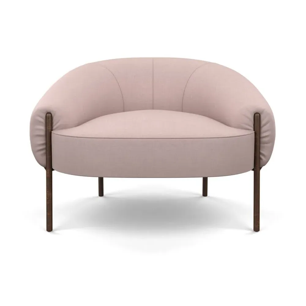 Accent Chair with Bronze Legs - Pink, Cotton