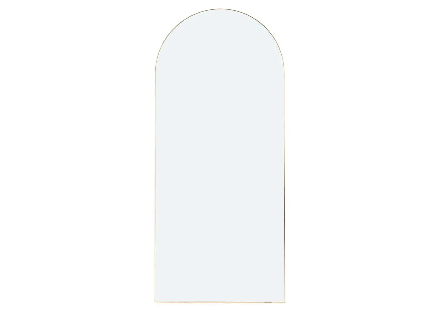 Arch Floor Mirror with Metal Frame - Gold