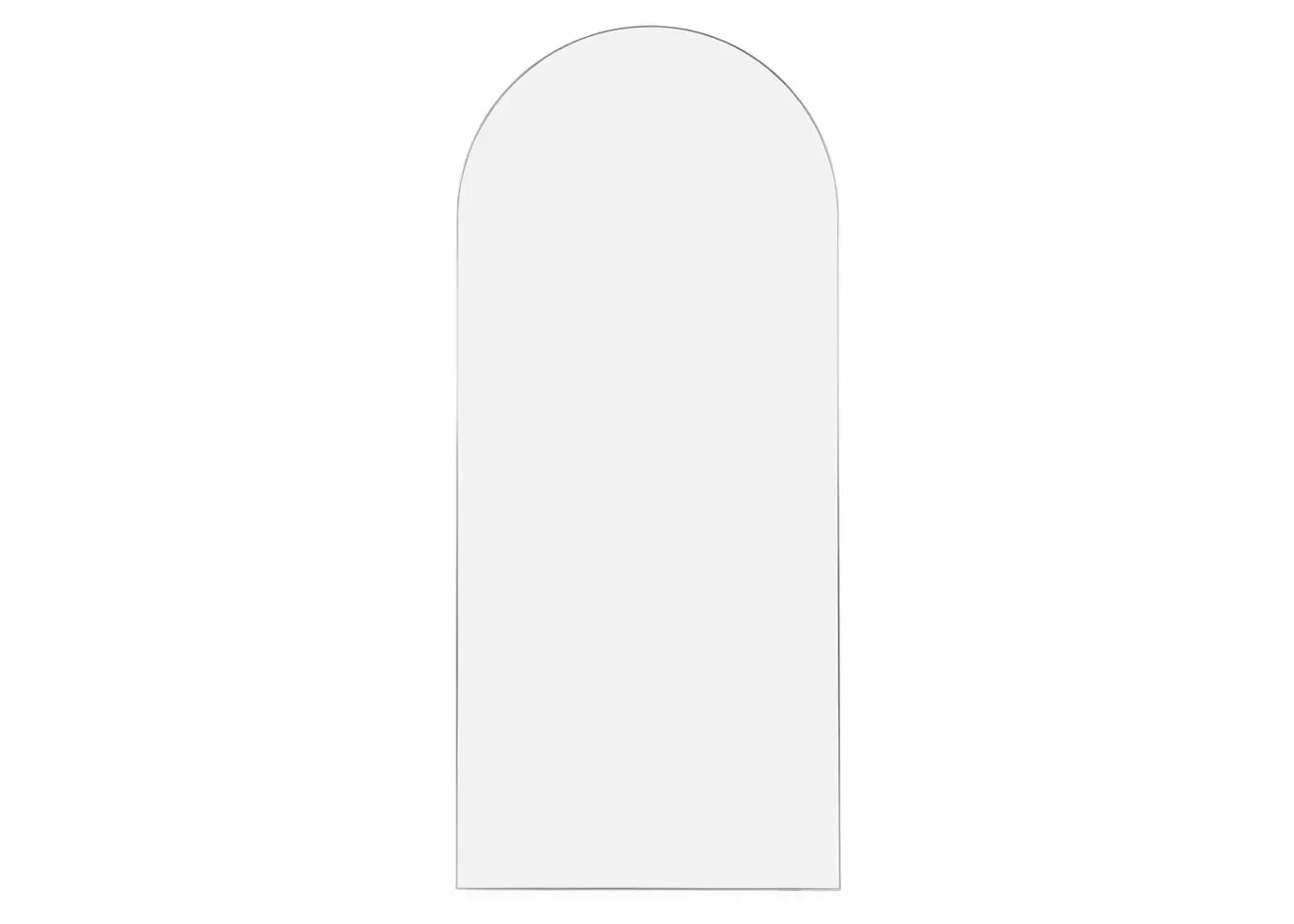 Arch Floor Mirror with Metal Frame - Silver