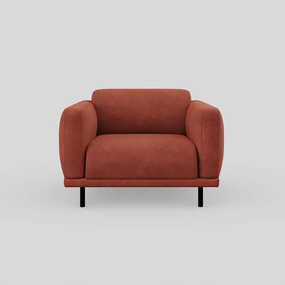 Armchair Smart Luxe - Orange, Velvet