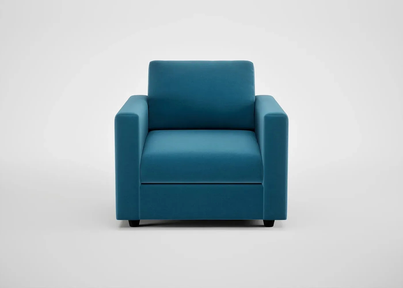 Armchair with Black Feet - Blue, Smart Velvet