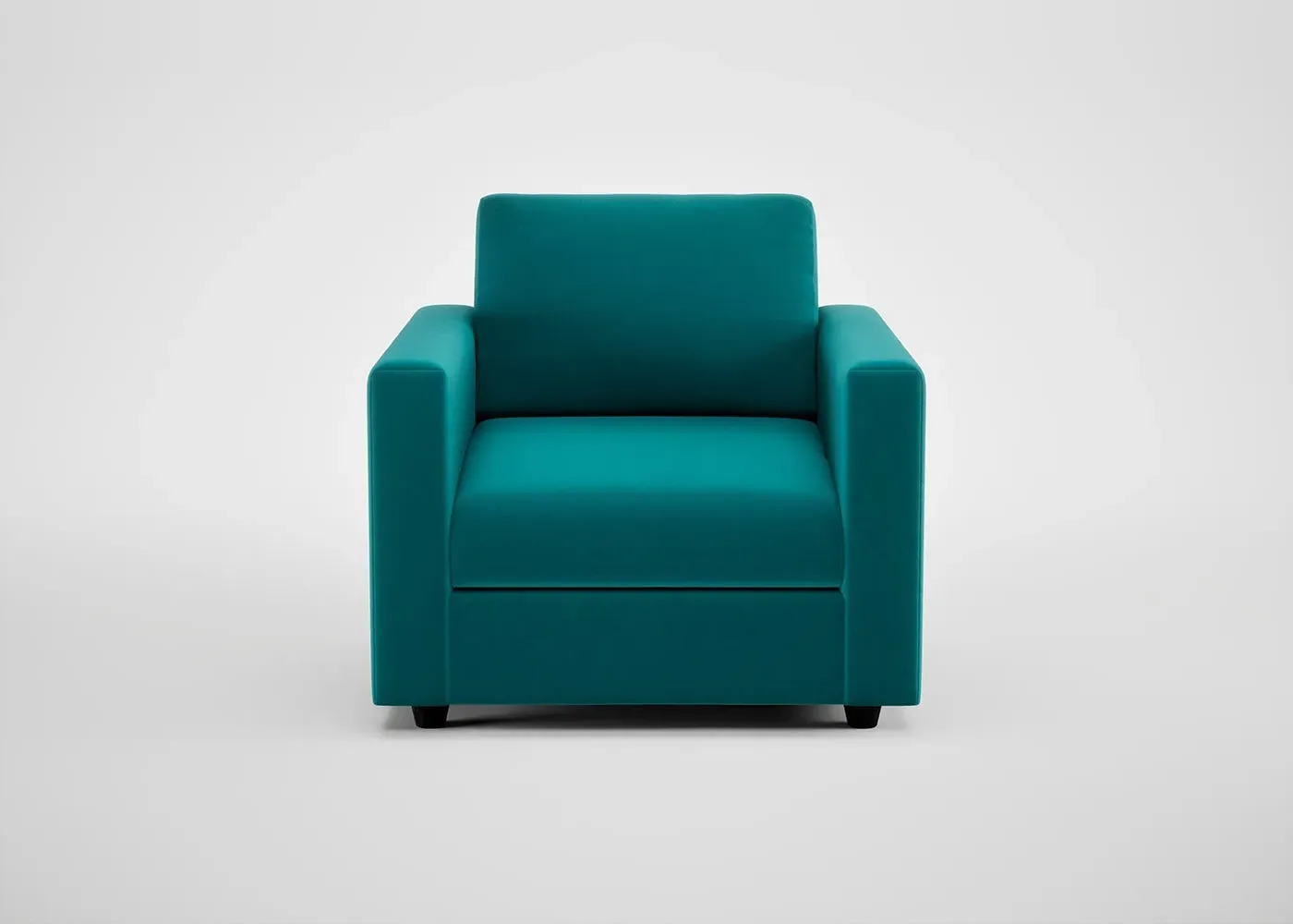 Armchair with Black Feet - Blue, Smart Velvet