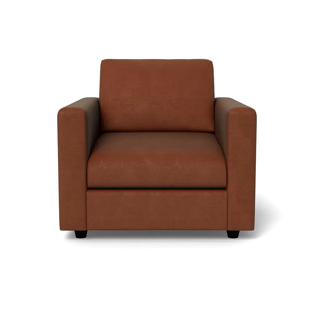 Armchair with Black Feet - Brown, Smart Velvet