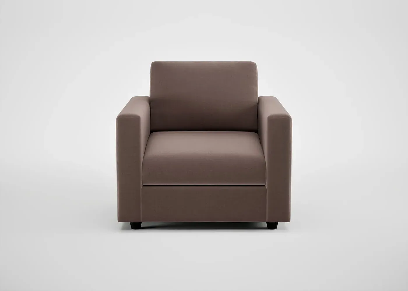 Armchair with Black Feet - Brown, Smart Velvet