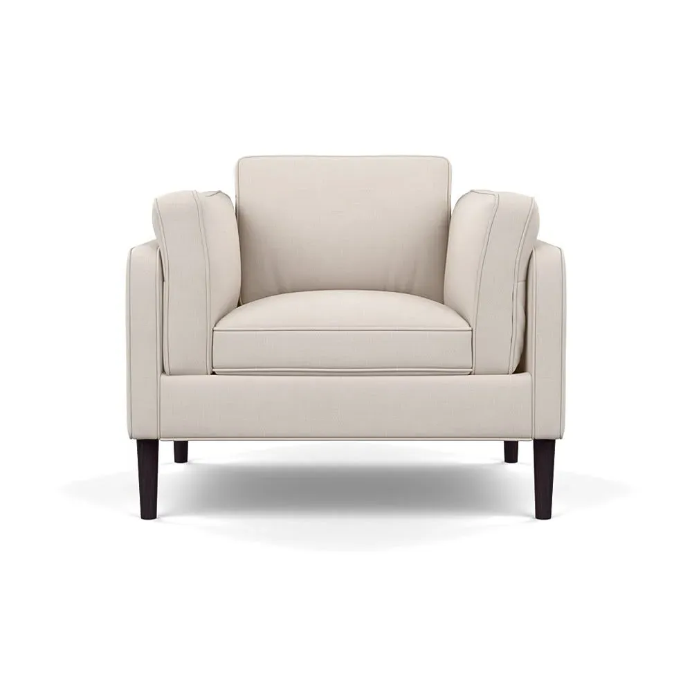 Armchair with Black Feet - Cream, Cotton image
