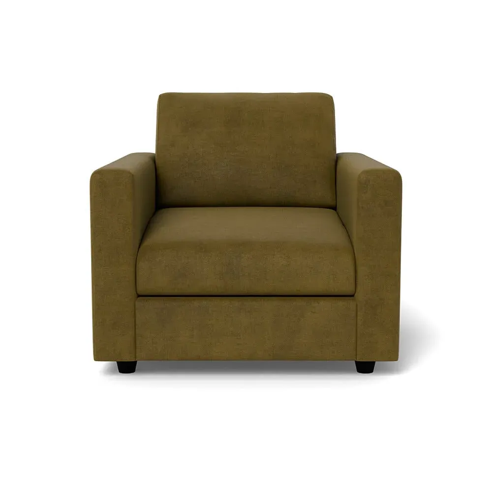 Armchair with Black Feet - Green, Smart Luxe Velvet