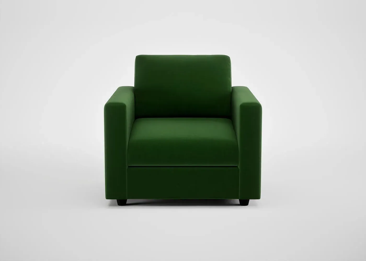 Armchair with Black Feet - Green, Smart Velvet