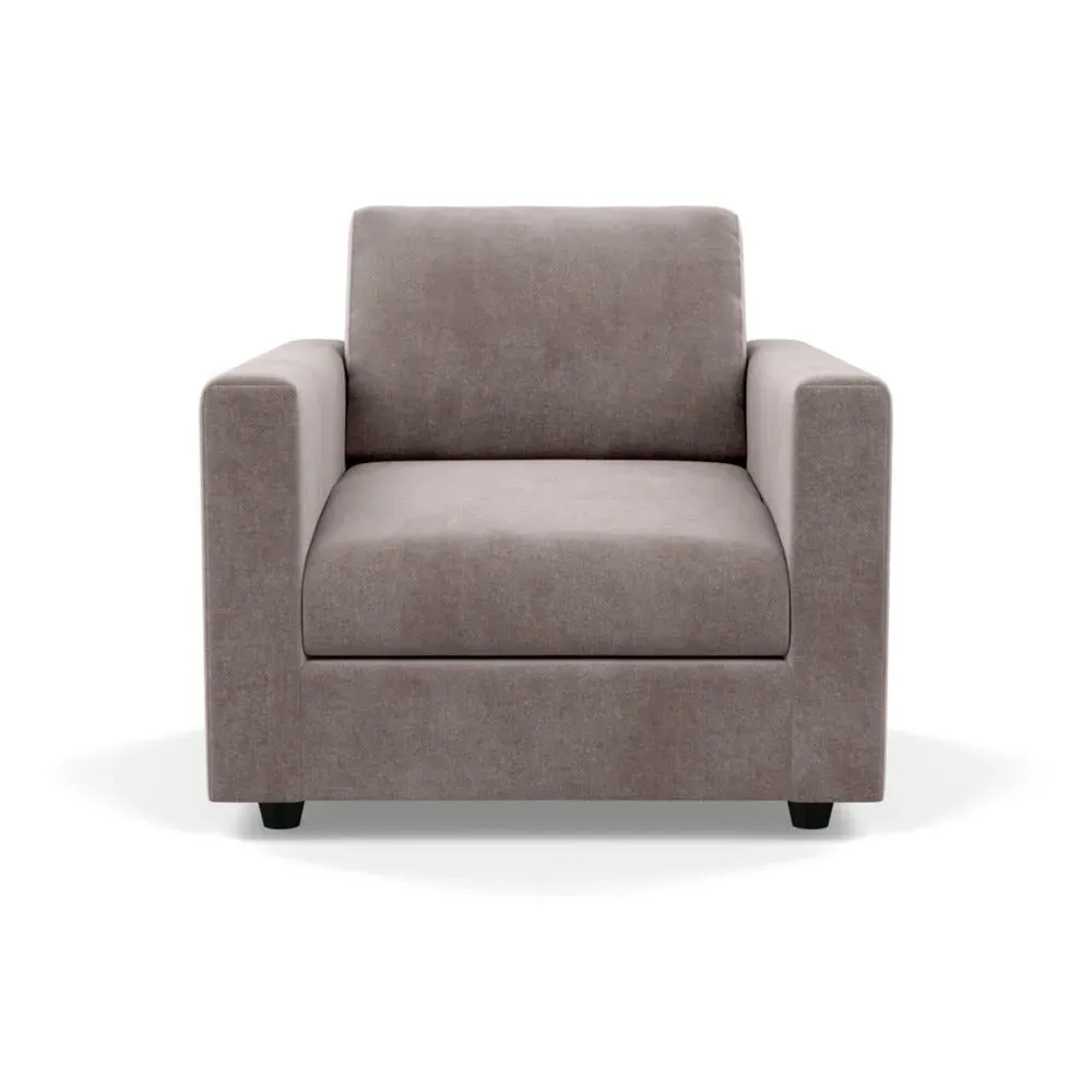 Armchair with Black Feet - Grey, Smart Luxe Velvet