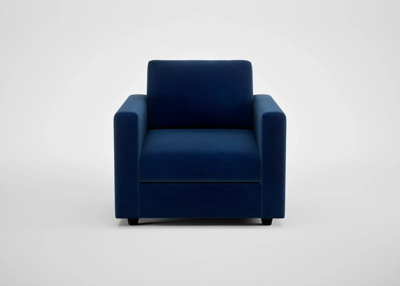 Armchair with Black Feet - Grey, Smart Velvet