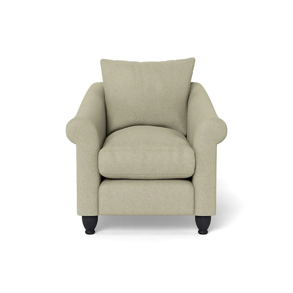Armchair with Black Feet - Natural, Cotton image