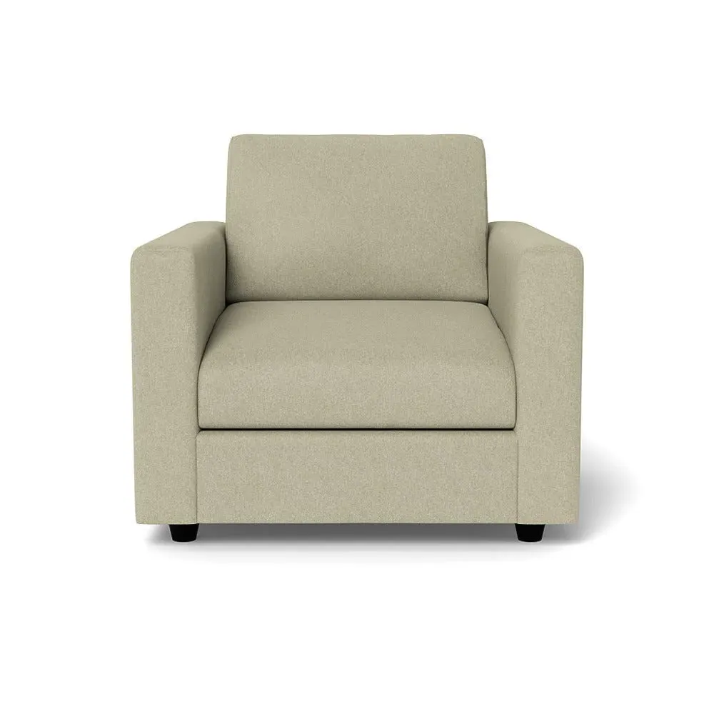 Armchair with Black Feet - Natural, Cotton image