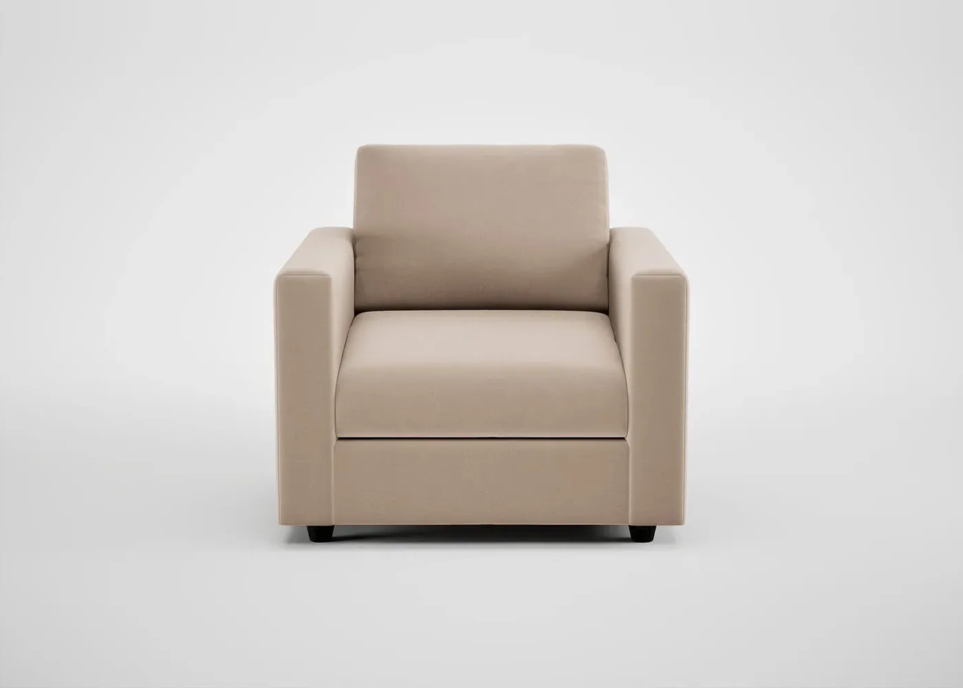 Armchair with Black Feet - Natural, Smart Velvet