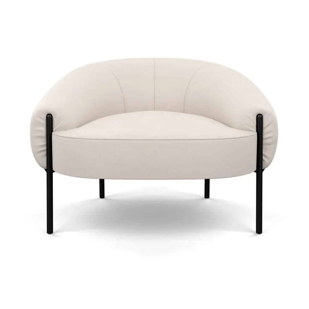Armchair with Black Legs - Cream, Cotton