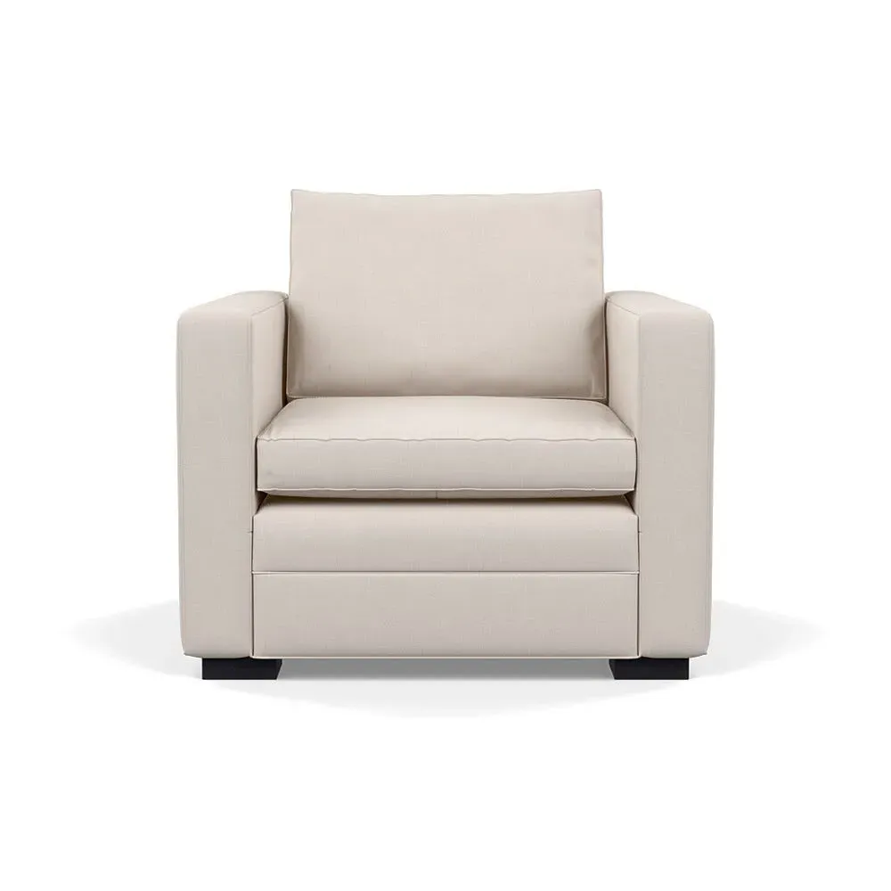 Armchair with Black Legs - Cream, Cotton