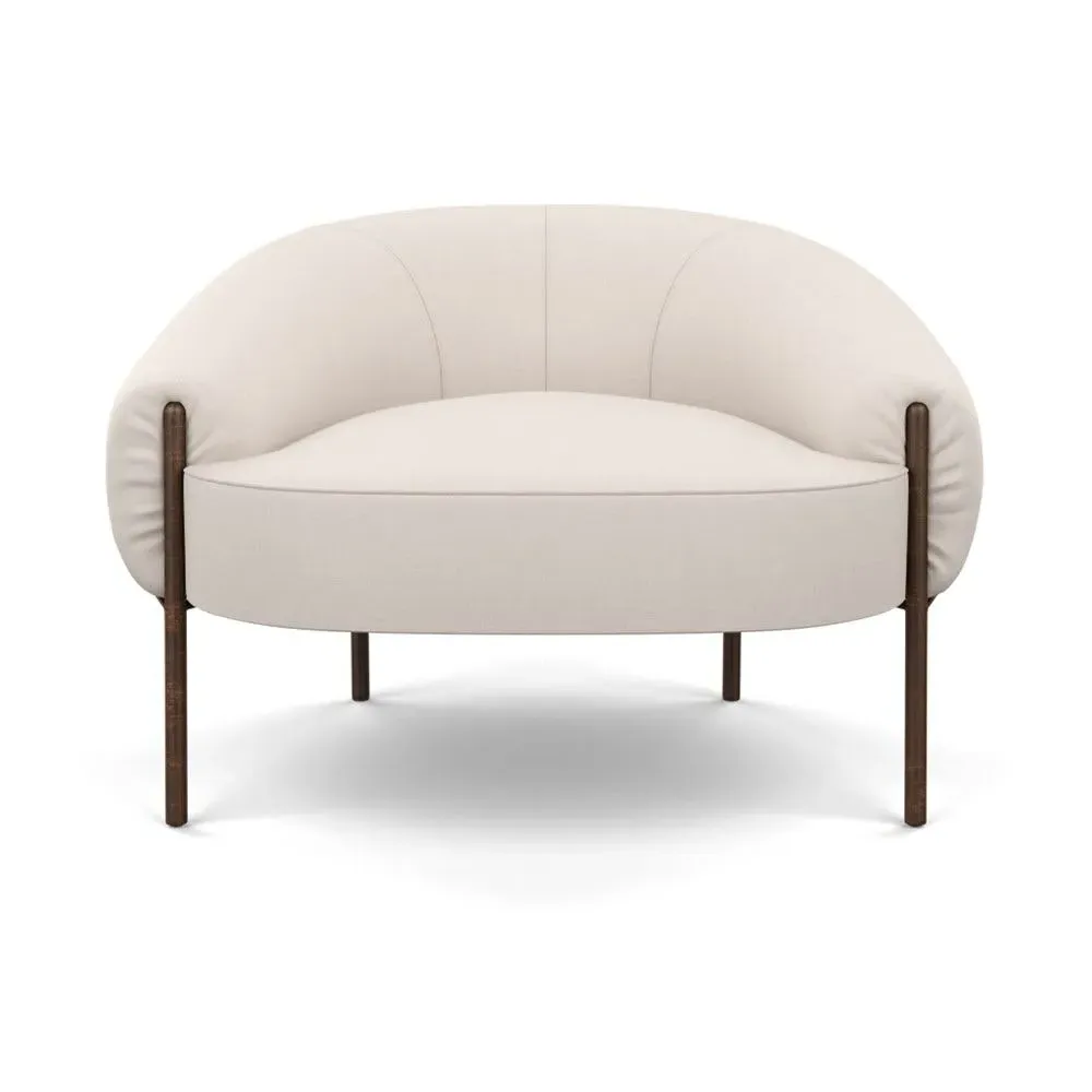 Armchair with Bronze Legs - Cream, Cotton