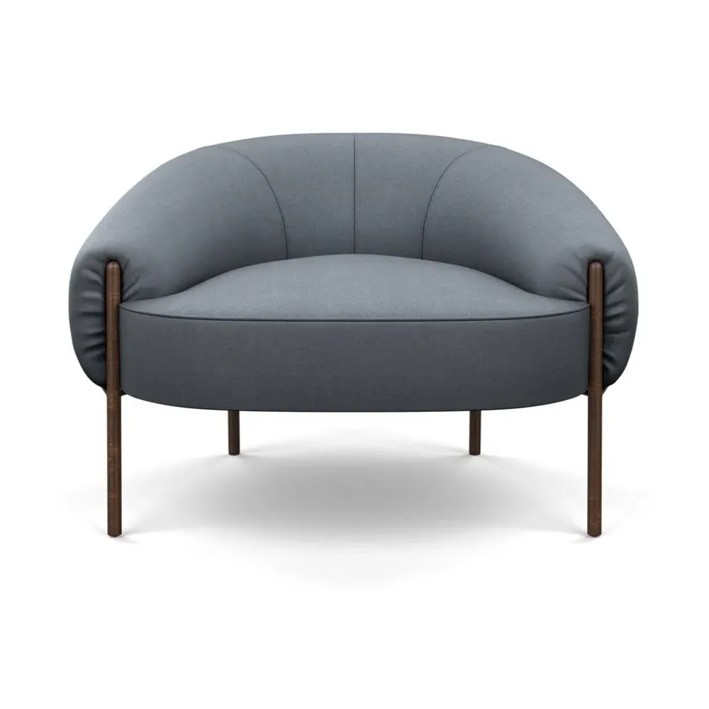 Armchair with Bronze Legs - Grey, Cotton