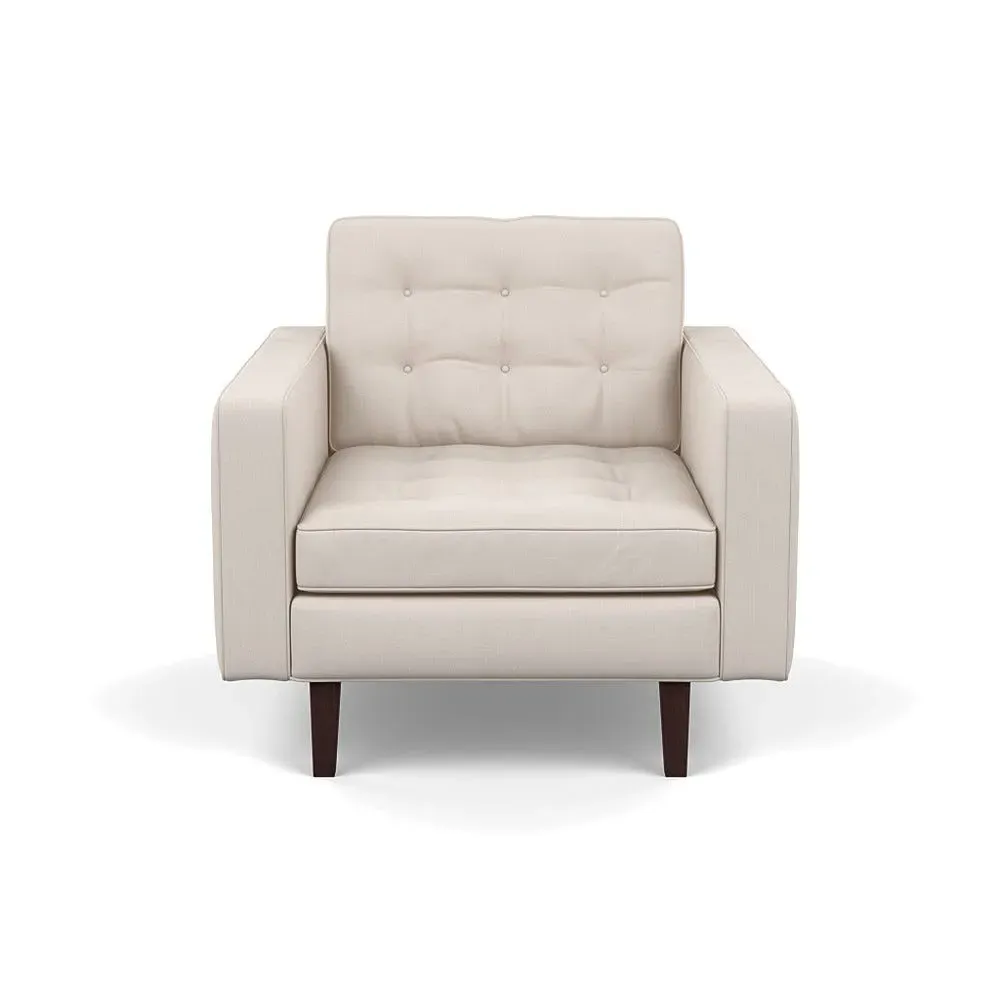 Armchair with Cotton Upholstery - Cream image