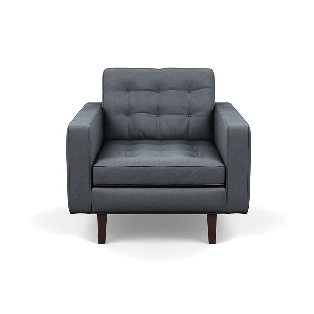 Armchair with Cotton Upholstery - Grey image